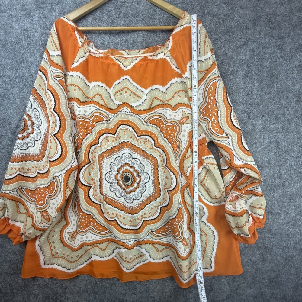Womens Blouse Medallion XL Oversized Boho 70s Revival Psychedelic Indie Festival - Picture 4 of 6